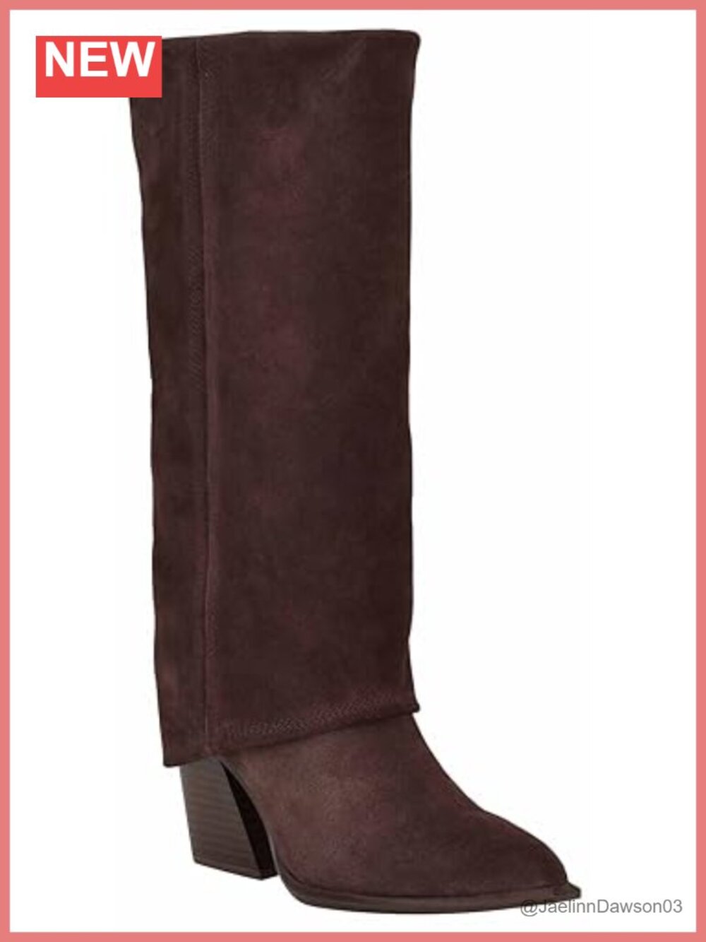 Nine West Rimepy Knee-High Dress Boots Pointed Toe Block Heel Pull-On